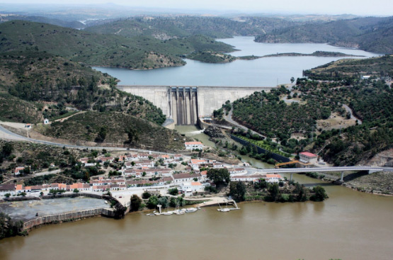 Aérea del embalse del Chanza